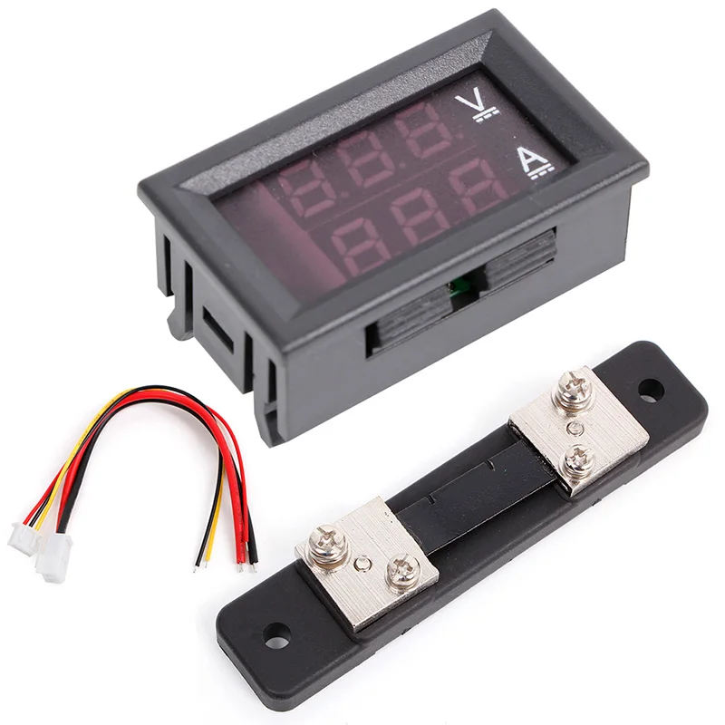 DC 0-100V/50A Mini Digitálny Voltmeter Ammeter LED Duálne Zobrazovanie Napätie Prúd Indikátor Monitor Detektor s Posuvnými