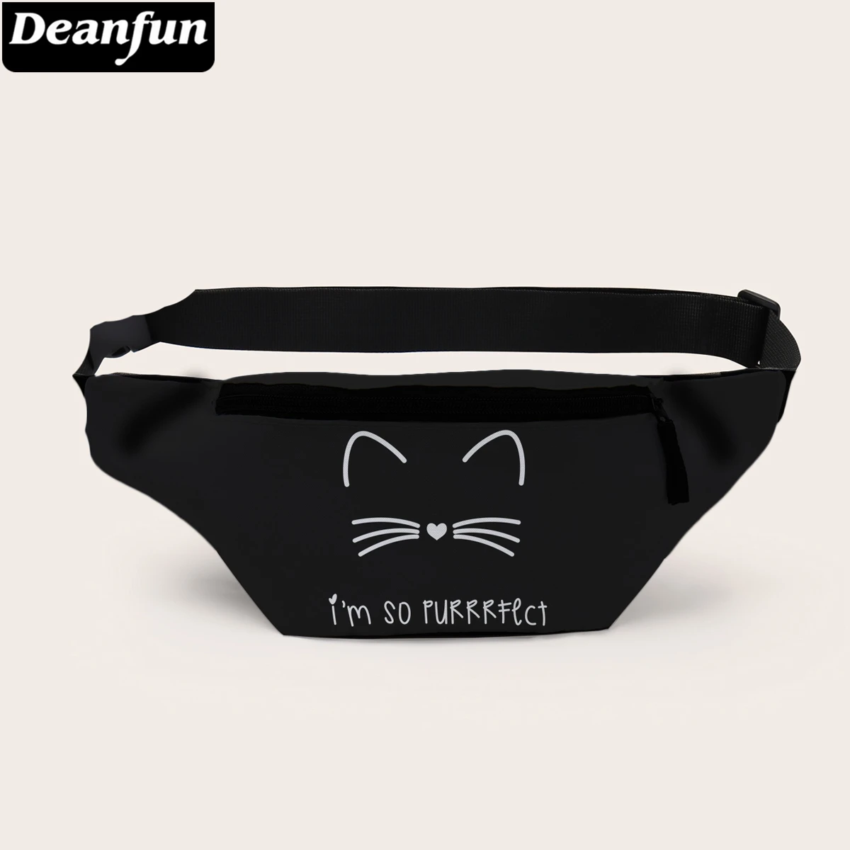 Deanfun Black Cat Pás Taška Roztomilý Kabelku Taška Pre Dievčatá Cestovali Fanny Pack Pre Ženy D18058