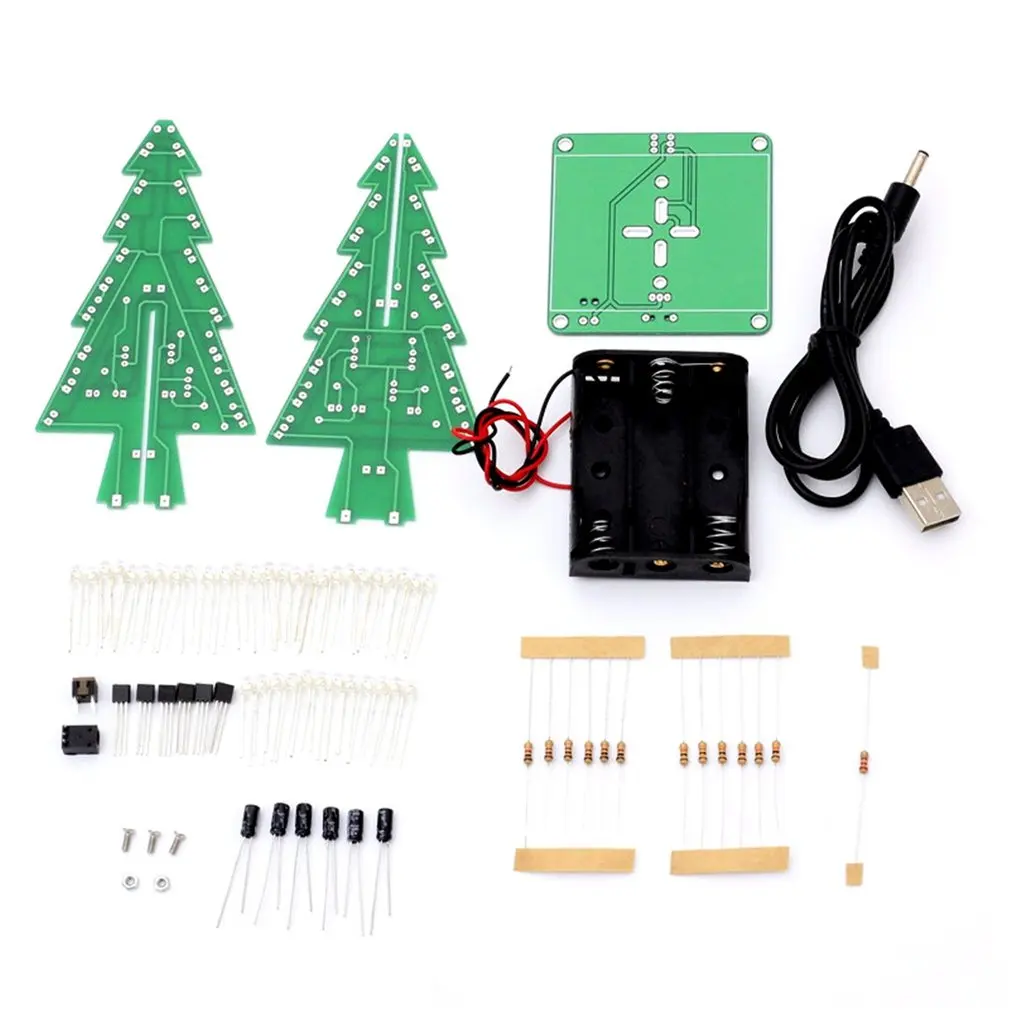 Dekor Elektronickej LED Bleskom Okruhu Časti Vianočný Strom 3D Strom LED DIY Kit ekologických materiálov