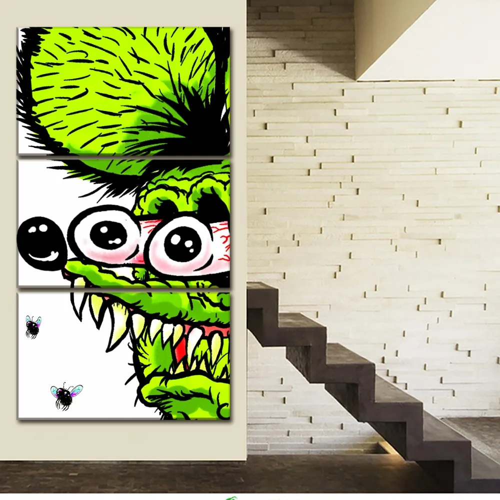 Dekor Obývacia Izba Cuadros Domov Wall Art Obrázok 3 Kusy Komické Humor Potkan Fink Plagát Modulárny Plátno na Maľovanie HD Výtlačky Diela