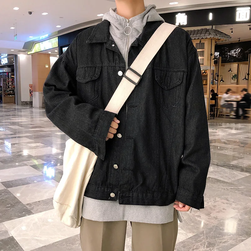 Denim Jacket Mužov Singel svojim Mens Bundy a Coats Dlhý Rukáv Vysoká Kvalita Mužov Retro Plus Veľkosť kórejský Módne Oblečenie
