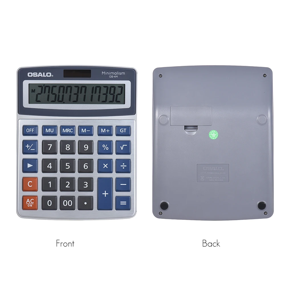 Desktop Elektronická Kalkulačka 12-Veľký Displej Solárne Batérie Duálne Napájanie pre Úrad, Funkcia GT 3 Pamäťové Kľúče