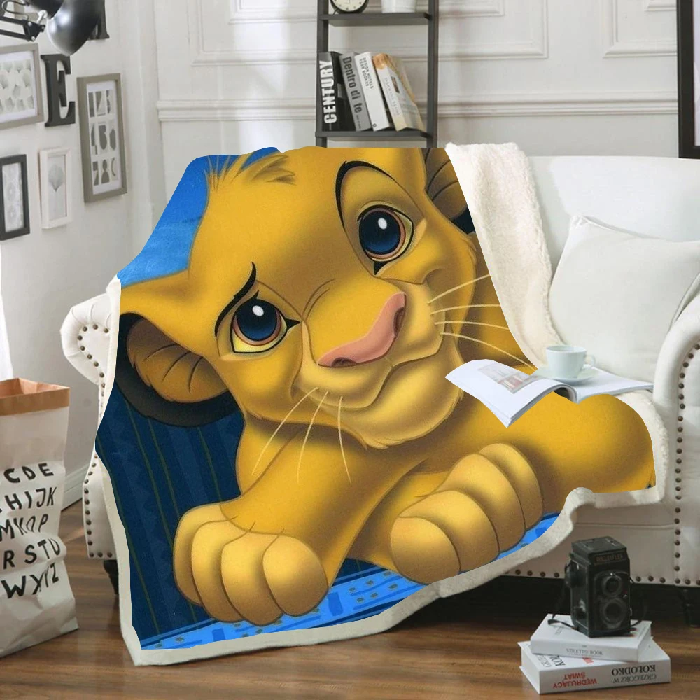 Deti Anime Lion King Simba 3D Deka Fleece Cartoon Art Print Deti Teplú Posteľ Hodiť Deka novorodenca bayby Deka Chlapci Dary