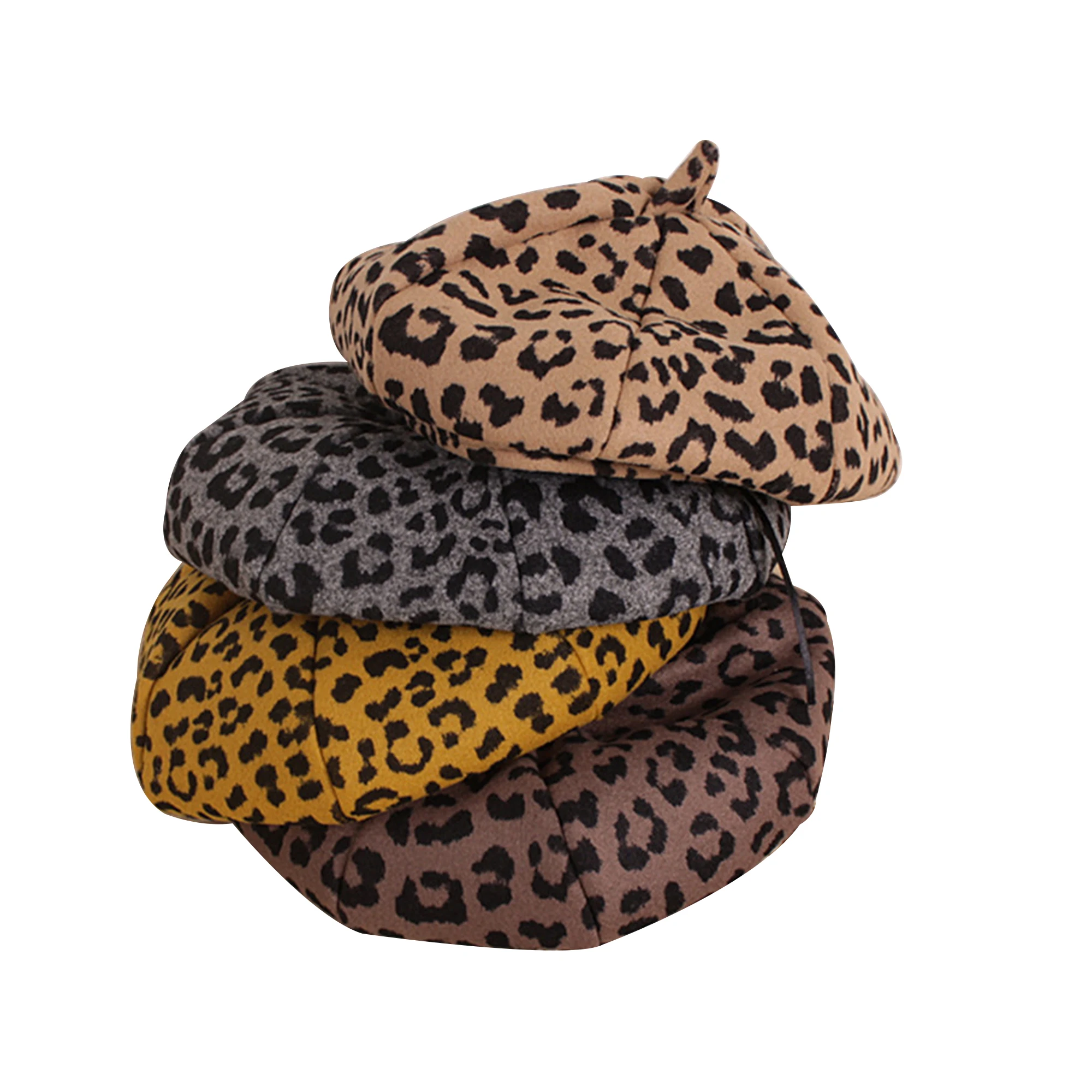Deti, Dievčatá Beret Klobúky Módne Leopard Tlač Vlnené Zimné Klobúk pre Dievčatá Oblečenie 5 Farieb