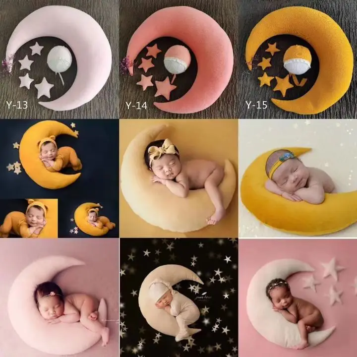 Dieťa fotografie rekvizity, hviezda a mesiac zmes, poseing vankúš rekvizity novorodenca farebné