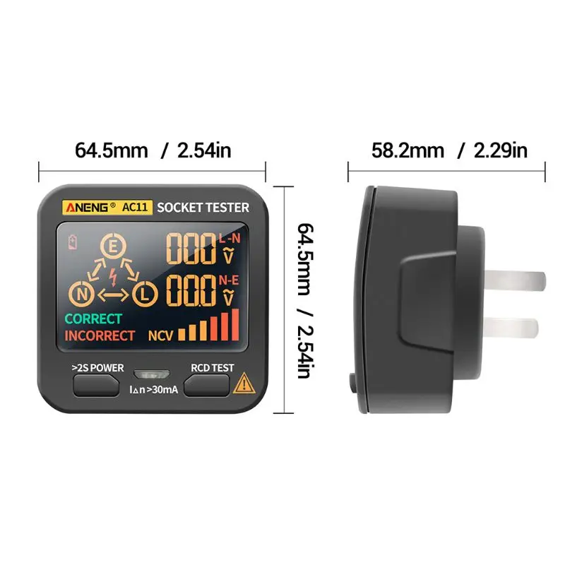 Digitálny Smart Zásuvky Tester RCD Riadok Fázy Skontrolujte Detektor US/UK/EU/AU/SA Plug