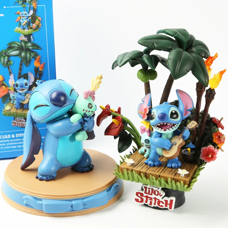 Disney Karikatúry Figúrka Lilo & Stitch Hračky 16-17 cm Havaj Prázdninový Čas Steh a Scrump PVC Akčné Figúrky Zberateľskú Model