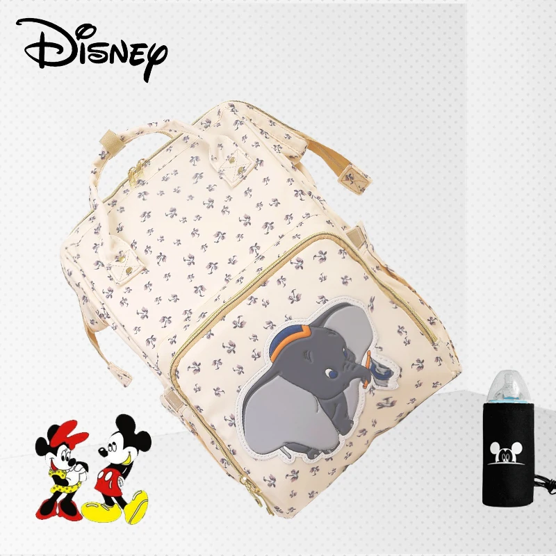 Disney Múmiový Beiges plienkové USB Batohy Multifunkčné Veľkú Kapacitu Nappy Starostlivosti o Dieťa Taška Mickey Minnie Slon List