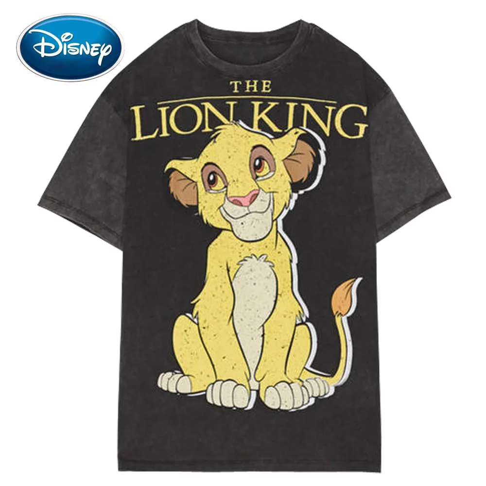 Disney Štýlový Lion King King of the Jungle Karikatúra Tlače T-Shirt Ležérne Módne Ženy O-Krku Pulóver Krátke Sleeve Tee Topy