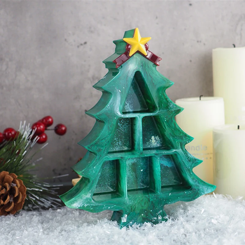 DIY epoxidové živice vianočný stromček úložný box šperky box silikónové formy keramiky tvorby plesní