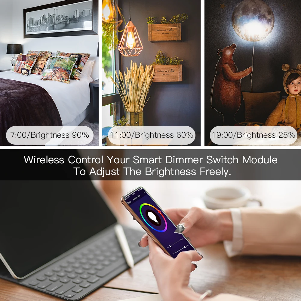 DIY Mini WiFi Smart Light Dimmer Prepínač Modul Smart Život Tuya Diaľkové Ovládanie Práce s Alexa Domovská stránka Google 1/2 Spôsobom 1/2 Gang