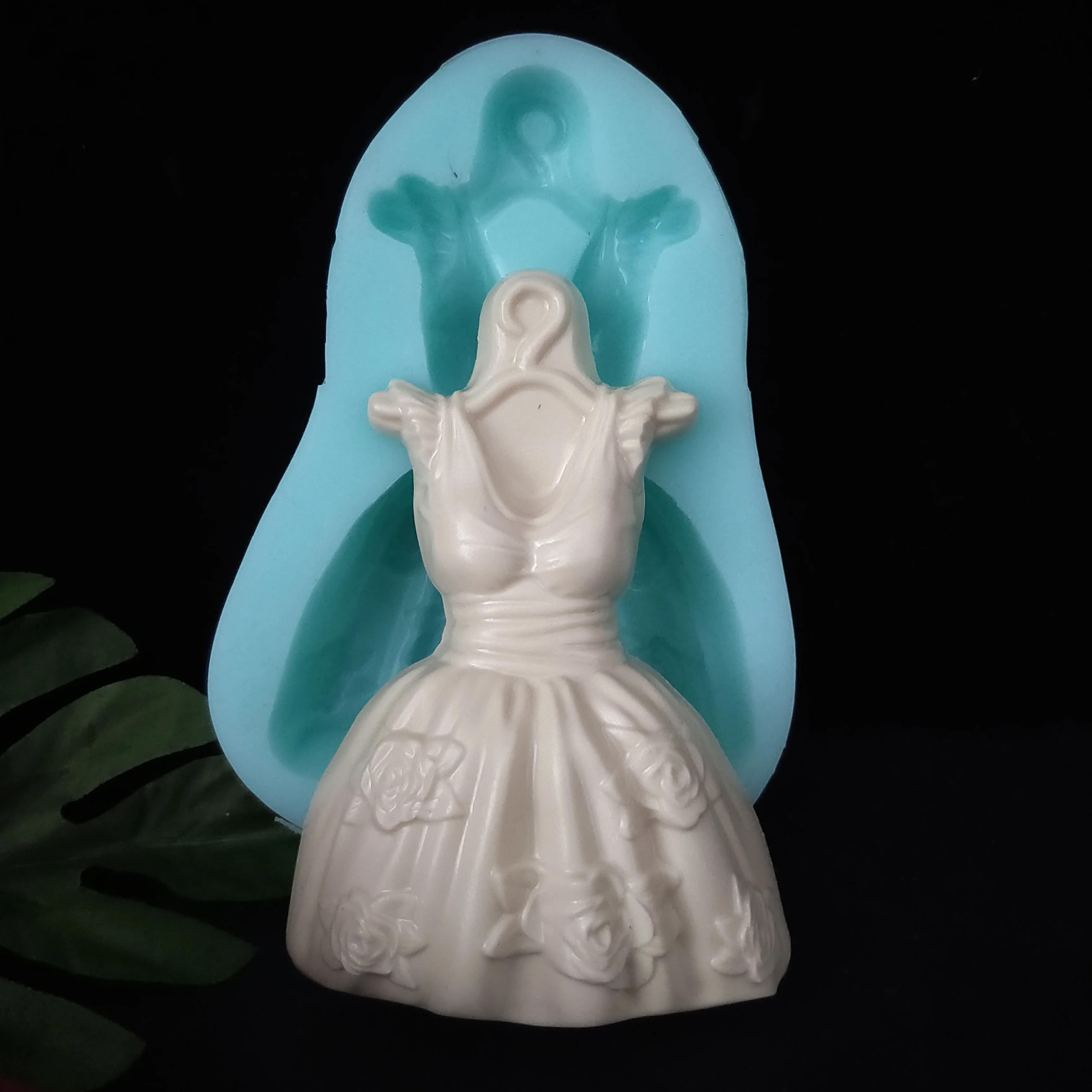 DIY Silikónové Fondant Formy 3D Princezná sukne, šaty Formy Mydlo Robiť svadobnú tortu dekorácie nástroje živice hliny sviečka plesní