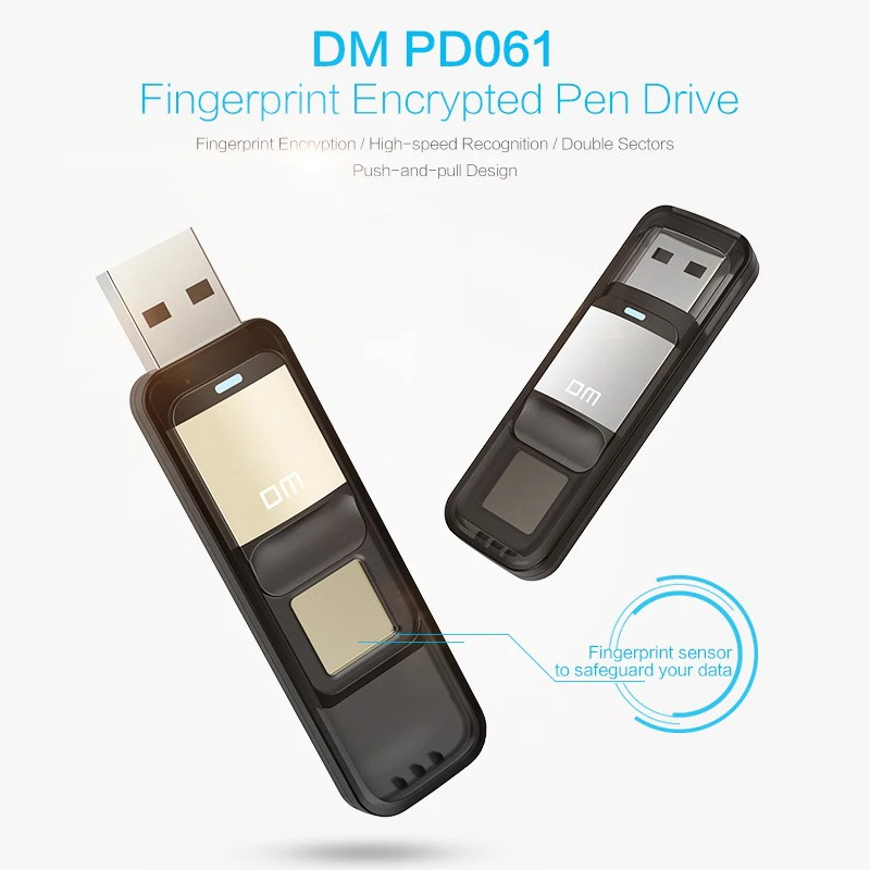 DM PD061 USB Flash Disk s Odtlačkov prstov Šifrované 128GB Pen Drive 64 GB kl 'úč Bezpečnosti Pamäte usb 3.0 disk 32gb kl' úč