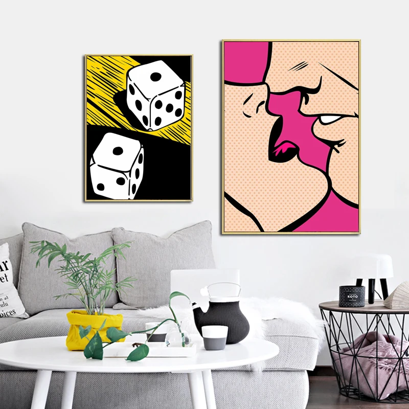 Dospelé Ženy, Mužov Kiss Wall Art Plátno Maľovaní Plagátov A Potlačou Obrazov Na Stenu Pre Obývacia Izba Domova
