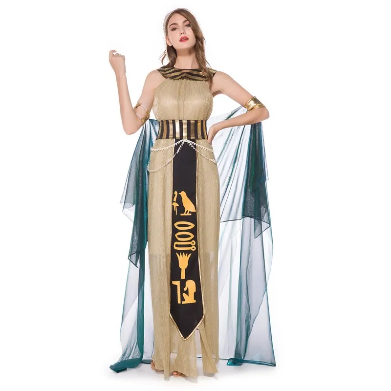 Dospelých Starovekého Egypta Egyptský Faraón Kráľ Panovníčka Kleopatra, Kráľovná Kostým Halloween Party Stredoveké Páry Cosplay Šaty