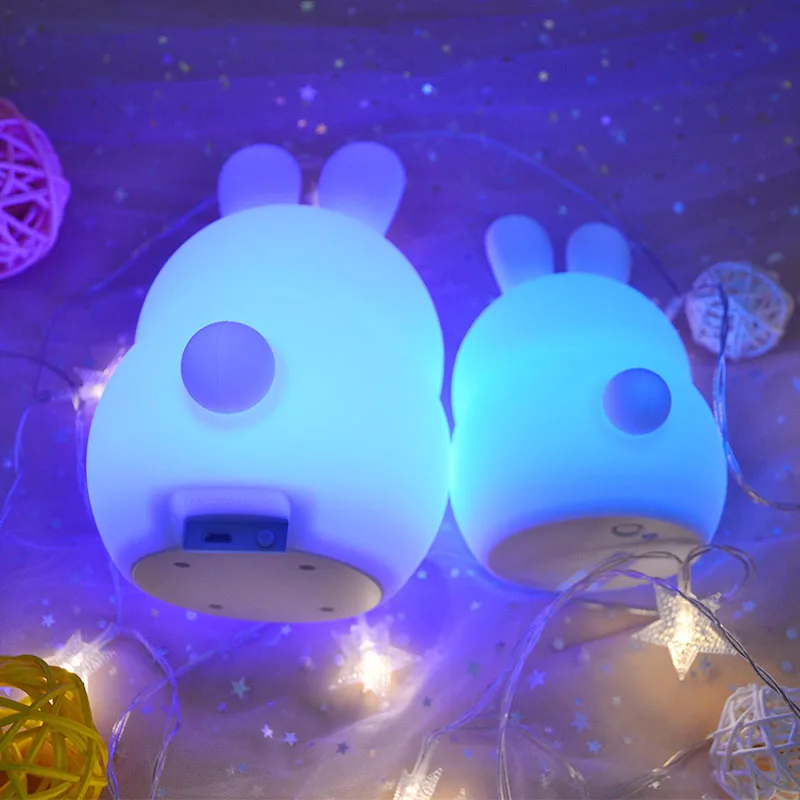 Dotykový Snímač Králik LED Nočné Svetlo Diaľkové Ovládanie 9 Farieb Stmievateľné Časovač USB Nabíjateľné Silikónové Bunny Spálňa, Nočné Lampy