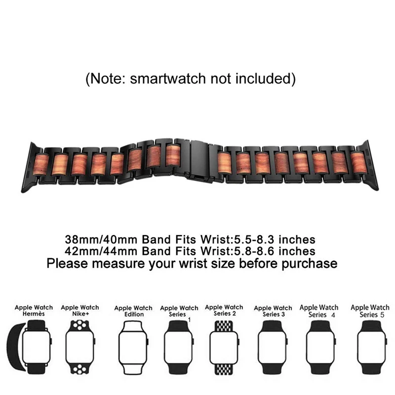 Drevené Červené santalové drevo popruh pre apple hodinky kapela 44 mm 40 mm 42mm 38mm iwatch Apple iWatch 5/4/3/2/1 Nerezovej Ocele Náramok Odkaz