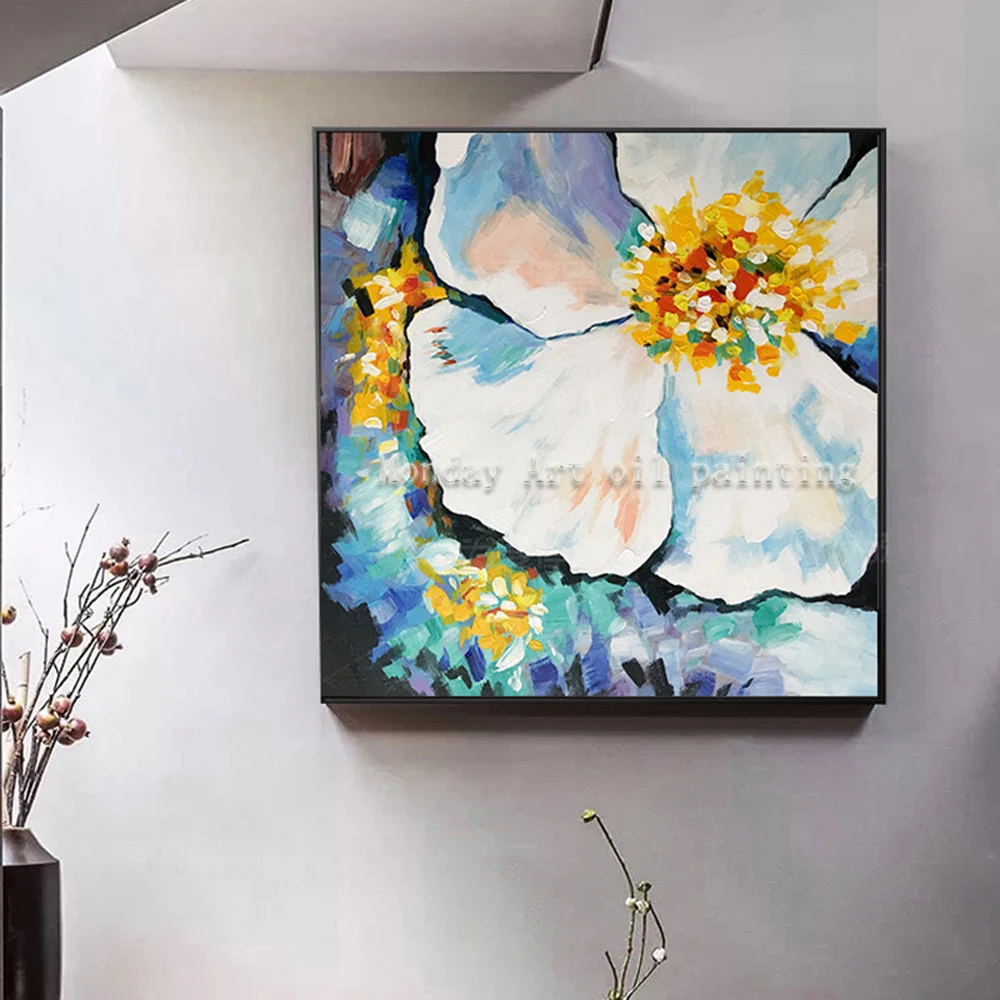 Dropshipping ručné abstraktné Kvetinový Kvet, olejomaľba na Plátne Moderný Pop Art kvet maľovanie na Stenu Obrázok Pre Obývacia Izba