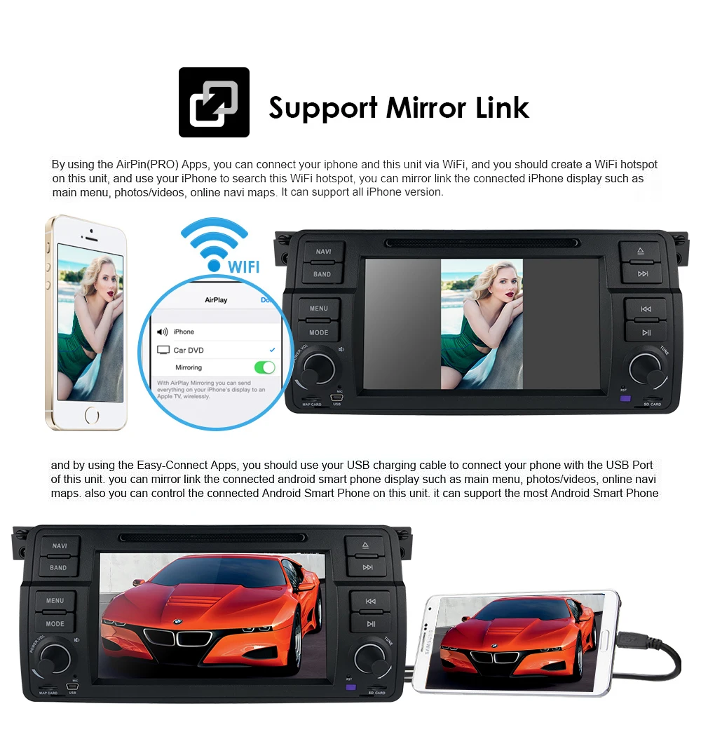 DSP 4+64 Android 10 autorádia pre BMW E46 M3 318i 320i 325i s MirrorLink Žiadne DVD auto multimediálne Stereo Navi RDS DVR SWC BT, SD