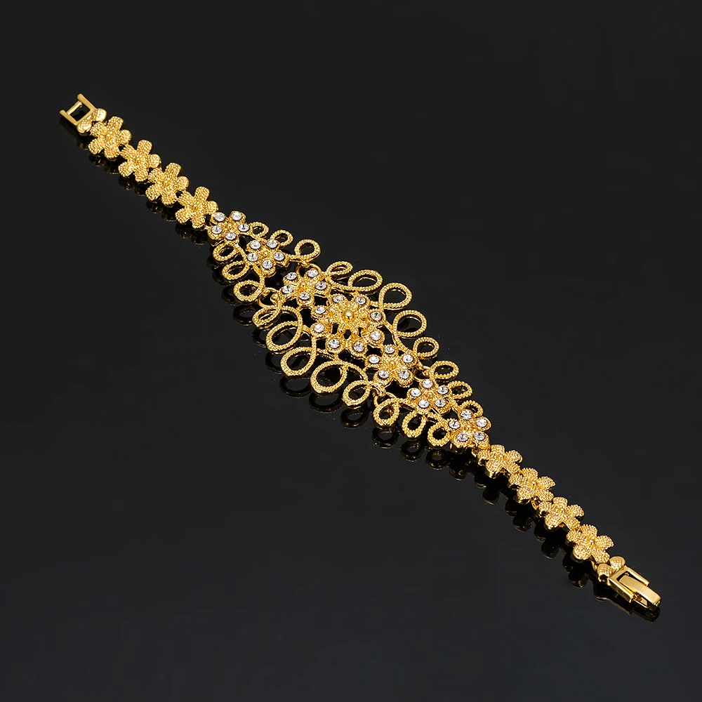 Dubaj ženy, zlatá farba šperky sady Afriky svadobné svadobné ozdoby, darčeky pre Saudská Arabských Náhrdelník Náramok, náušnice, prsteň