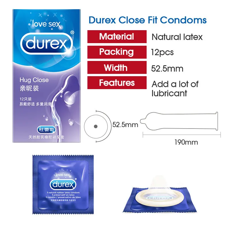 Durex Kondómov pre Mužov 3 Typy Ultra Tenké, Hladké Mazané Penis Rukáv Prírodný Latex Antikoncepcie Nepripúšťa Dospelých Sex Produkty