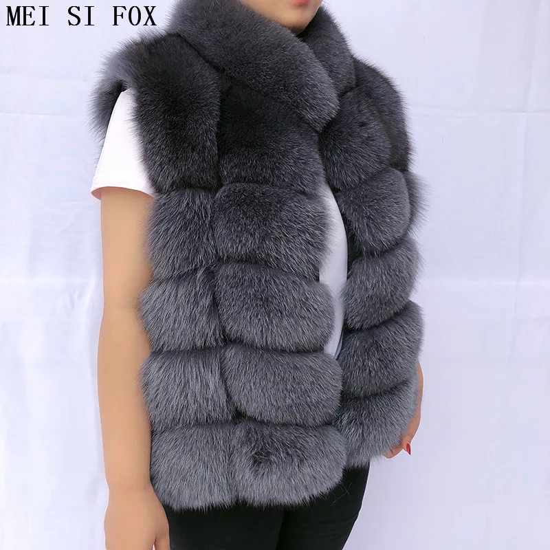 Dámske vesta fox kožušiny vesta bunda s golierom prírodné kožušiny, kožušinové kabáty reálne fox fur real kožušiny vesta kožušiny bunda, kabát žena jeseň