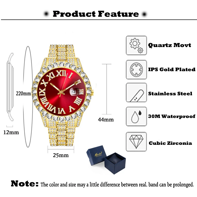 Európska American Hot Štýl Mužov Reloj Luxusné Rímske Diamond Nepremokavé z Nerezovej Ocele, Quartz náramkové hodinky Hodinky Mužov