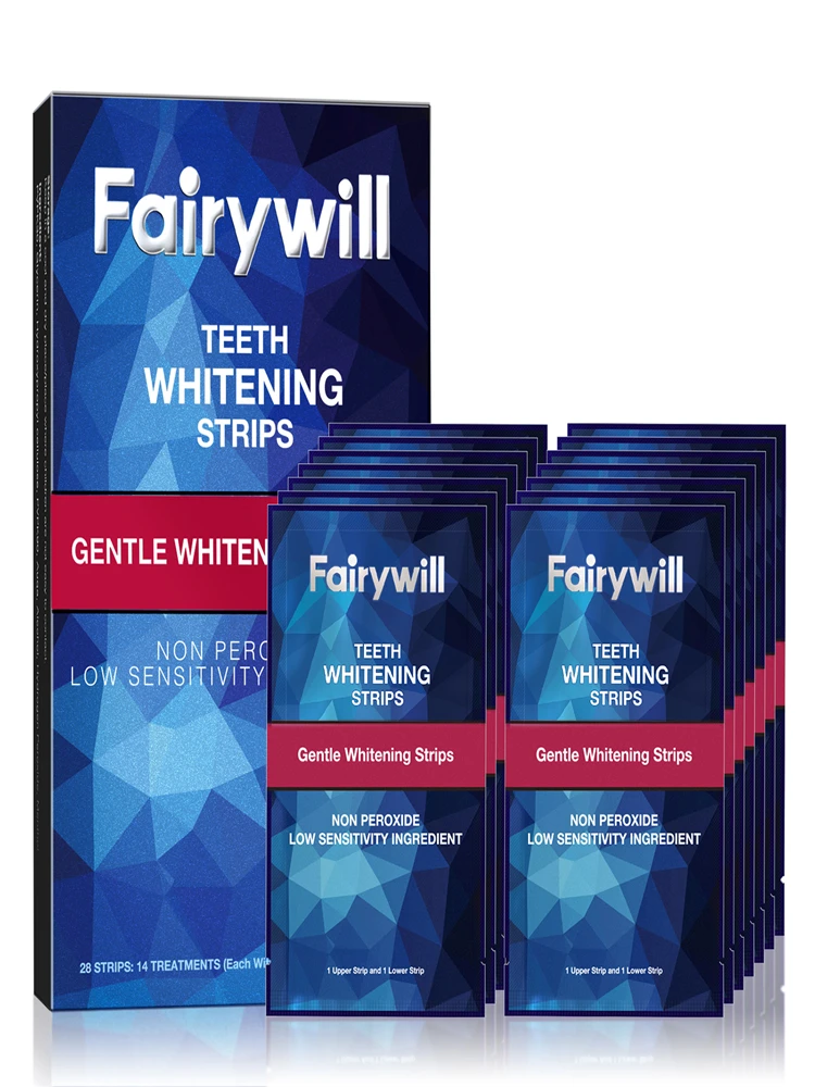 Fairywill Bieliace Prúžky 28PCS/14Pairs Starostlivosť o Ústnu dutinu Zubný Vzorec Non-Slip Intenzívne Čistenie, Bielenie Nástroje Silný Účinok