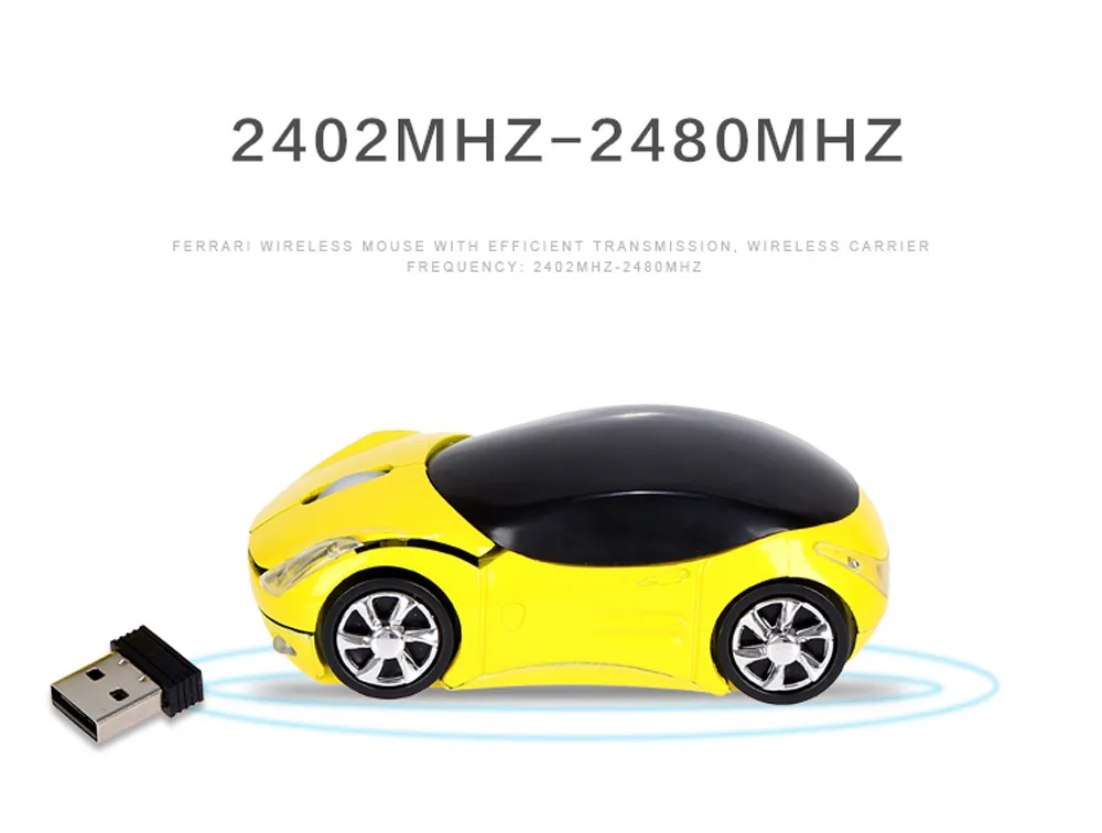 Farebné 2,4 GHz, 1200DPI Bezdrôtová Optická Myš USB Prejdite Myšou pre Tablet Notebook Creative Auto Hračky Vzhľad
