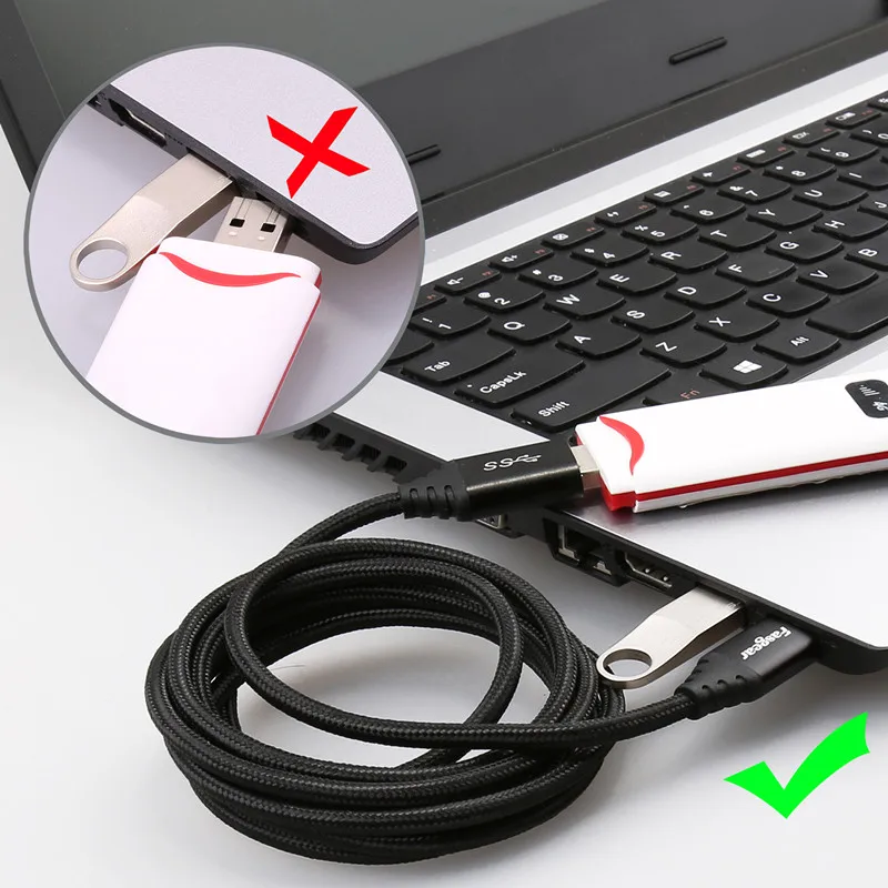 Fasgear USB 3.0 Predlžovací Kábel Mužov a Žien 5Gbps Rýchlosť Extender Kábel Pre Telefón, Xbox, PC, TV PS4 Počítač, Notebook Extender