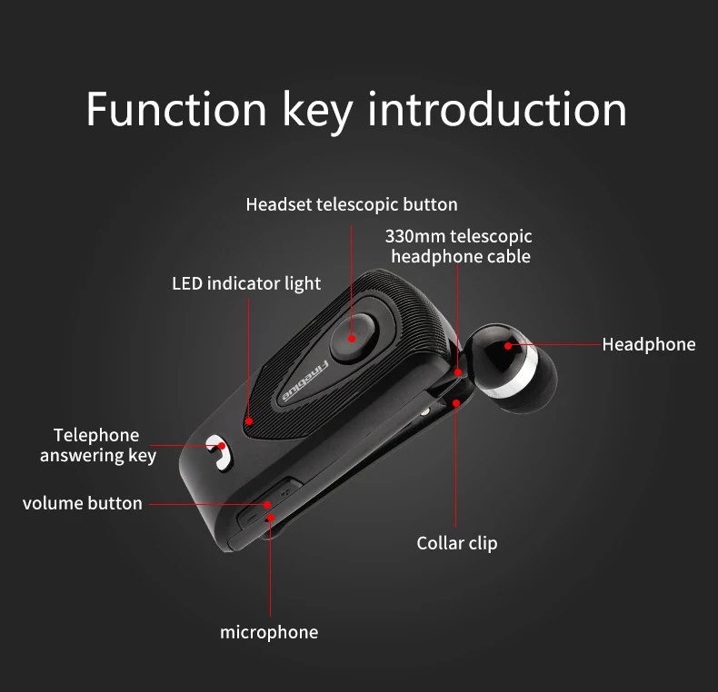 Fineblue F930 Bezdrôtové Slúchadlá Bluetooth Slúchadlo Fone de ouvido Pre Telefónne Hovory Pripomenúť Vibrácií Nosenie Klip Auriculares