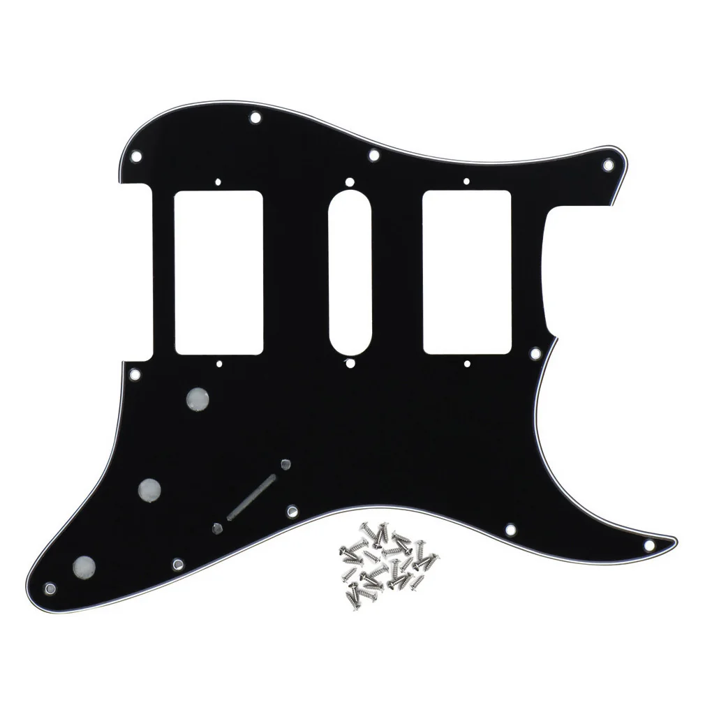 FLEOR Black 3Ply 11 Otvorov Strat Elektrická Gitara Pickguard HSH s Skrutky pre FD ST Štýl Gitara