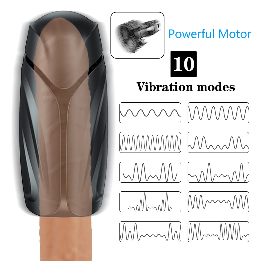 FLXUR 10 režimy Muž Masturbator Vibrátor pre Mužov Automatické Penis Masér Exerciser Odkladu Tréner Žaluďa Stimulovať sex Produkty