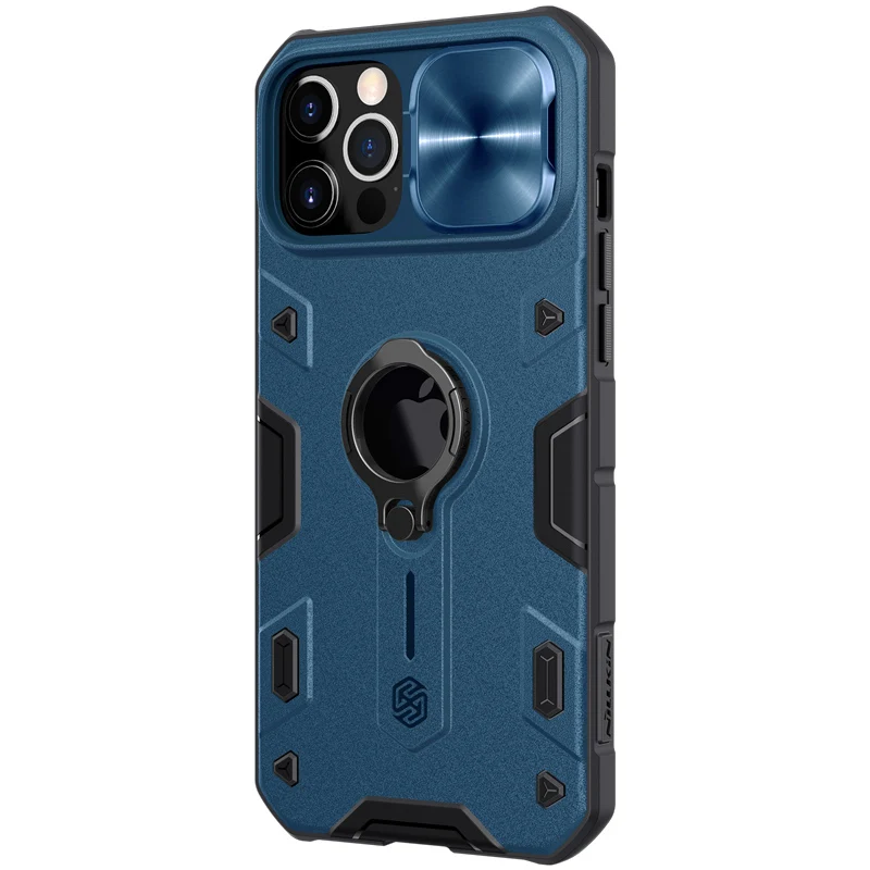 Fotoaparát Ochranu Pre iPhone 12 Pro Max Prípade NILLKIN Krúžok Stojan, Držiak Proti Klepaniu Bumper Kryt Pre iphone 12 Mini Pro Max 12