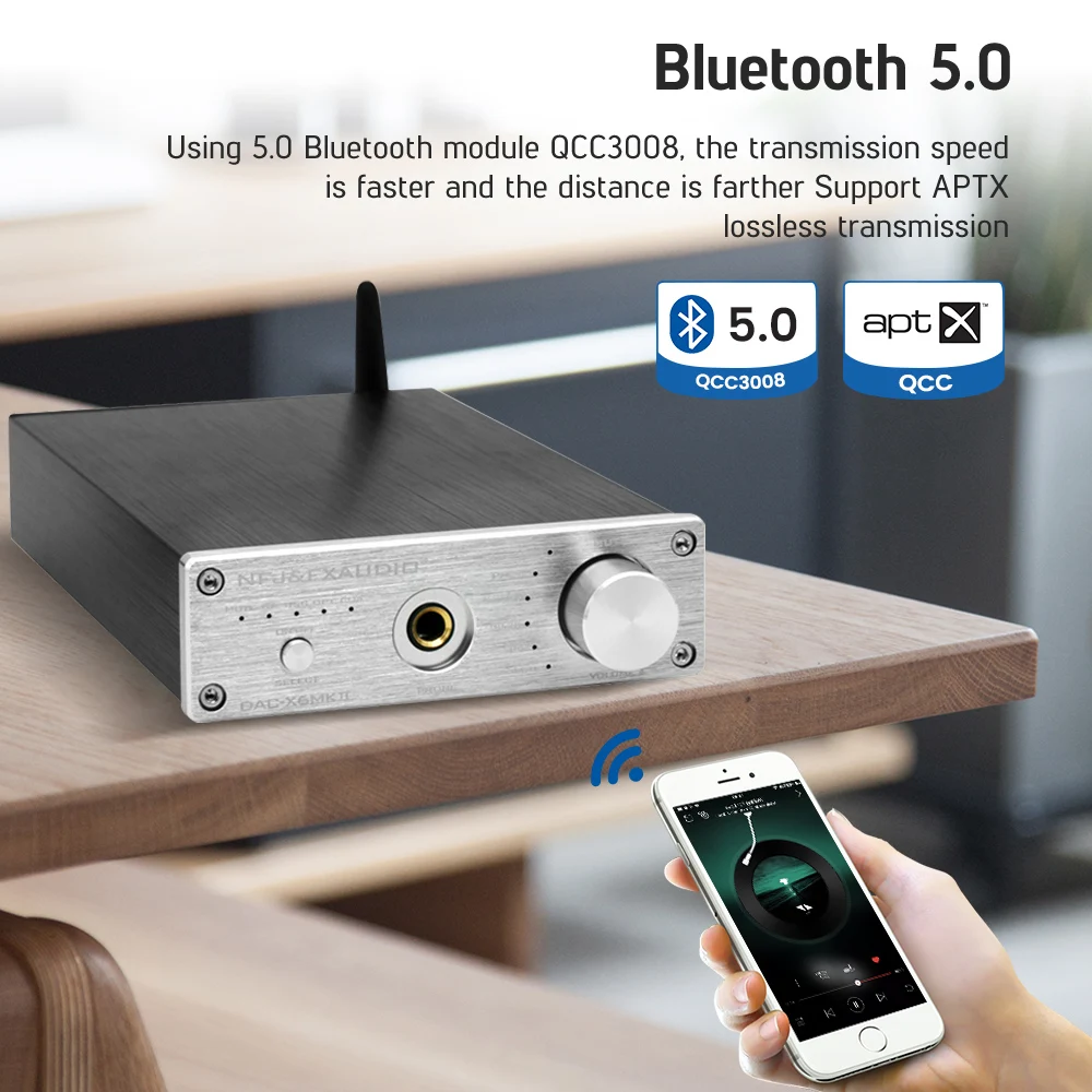 FX-Audio DAC Dekodér HiFi 2.0 Digital-to-analog Audio Converter Bluetooth 5.0 Slúchadlový Zosilňovač pre Optický Koaxiálny 24Bit/192KHz
