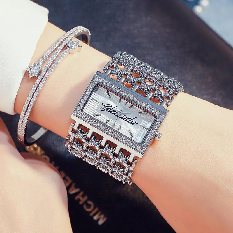 G&D, Luxusné Značky dámske Hodinky Zlaté náramkové hodinky Quartz Drahokamu Dámy Náramok Šaty Sledovať Relojes Mujer relogio feminino