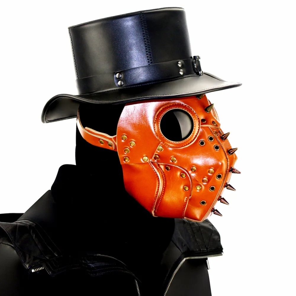 GEARDUKE Halloween Retro Hnedé PU Maska Cosplay Steampunk Mor Lekár Diabol Maska Klubu Strany Kostým, Rekvizity Príslušenstvo