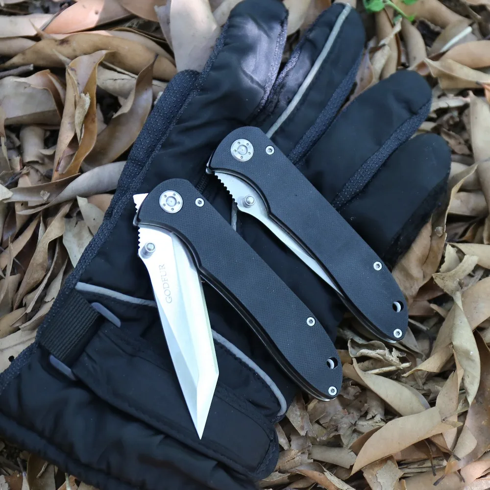 GODFUR ST-02 skladací nôž Multifunkčné kuchynské ovocie Nôž G10 rukoväť Outdoor camping lov prežitie nože vreckové EDC nástroje