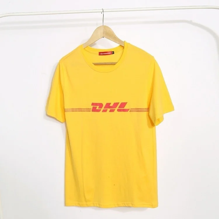 HAHAYULE-JBH 2019 Lete Vetements List DHL Žltá Nepravidelná Tlač Mužov Krátky Rukáv T Shirt Hip Hop Móda Bežné Bavlnené Tričko