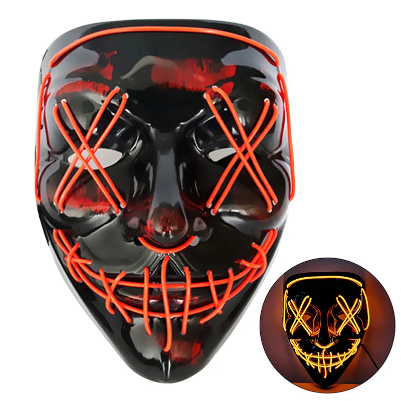 Halloween Masky Svetlo Svietiť V Tme Hororové Masky Cosplay Party Masque Žiariace Maska Festival Vtipné Vianočné LED Maska pre Dospelých