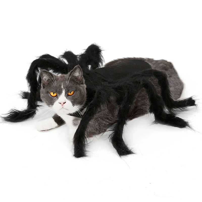 Halloween Mačka Kostýmy pre Malé Psy Spider dresing Oblečenie Hrôzy Dlho Kožušiny Nohy Vtipné Kostýmy pre Mačky Chihuahua Yorkie