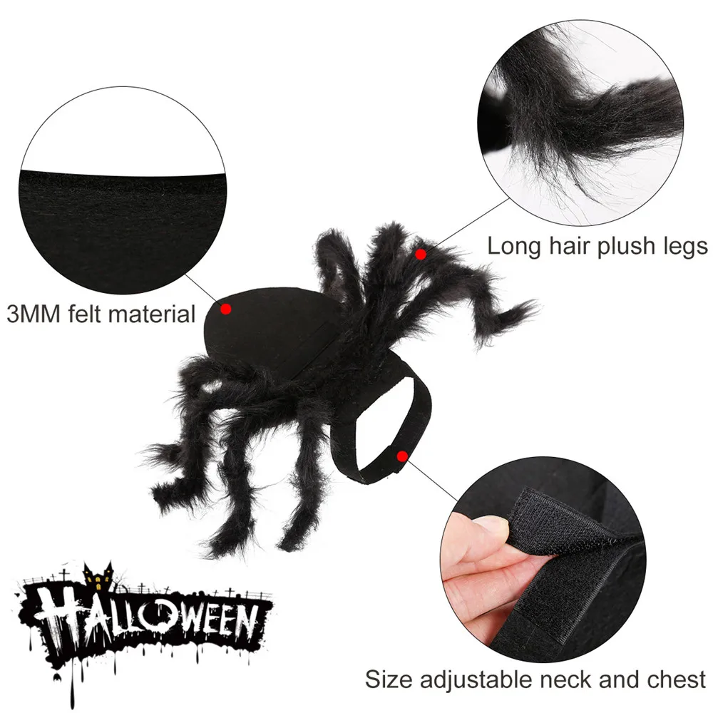 Halloween Psa Oblečenie Plyšové Spider Dresing Pre Malé Psy, Mačky Cosplay Zábavné Strán Šteňa Kostým Pre Chihuahua Yorkie