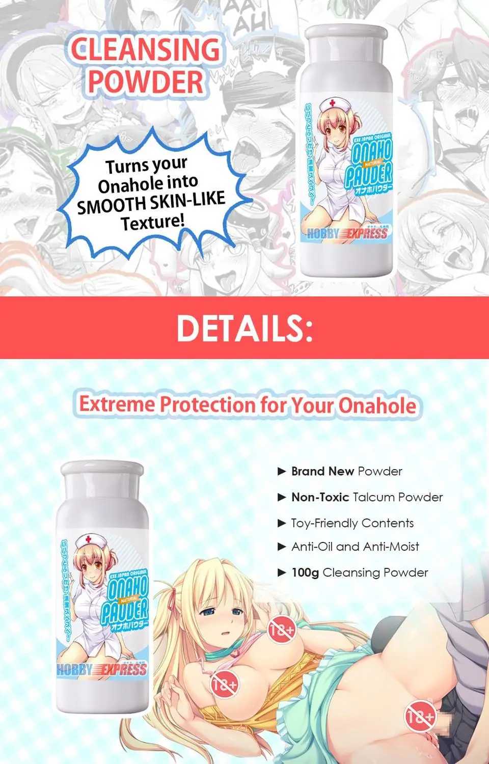 Hobby Express Anime Ona Otvor Ochranný Čistiaci Prášok Starostlivosť Kit