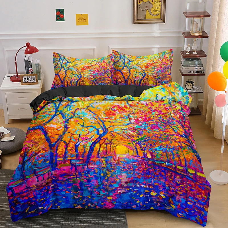 Home posteľná bielizeň Nastaviť Maľovanie Sady Twin/Full/Queen/King Size 2/3ks