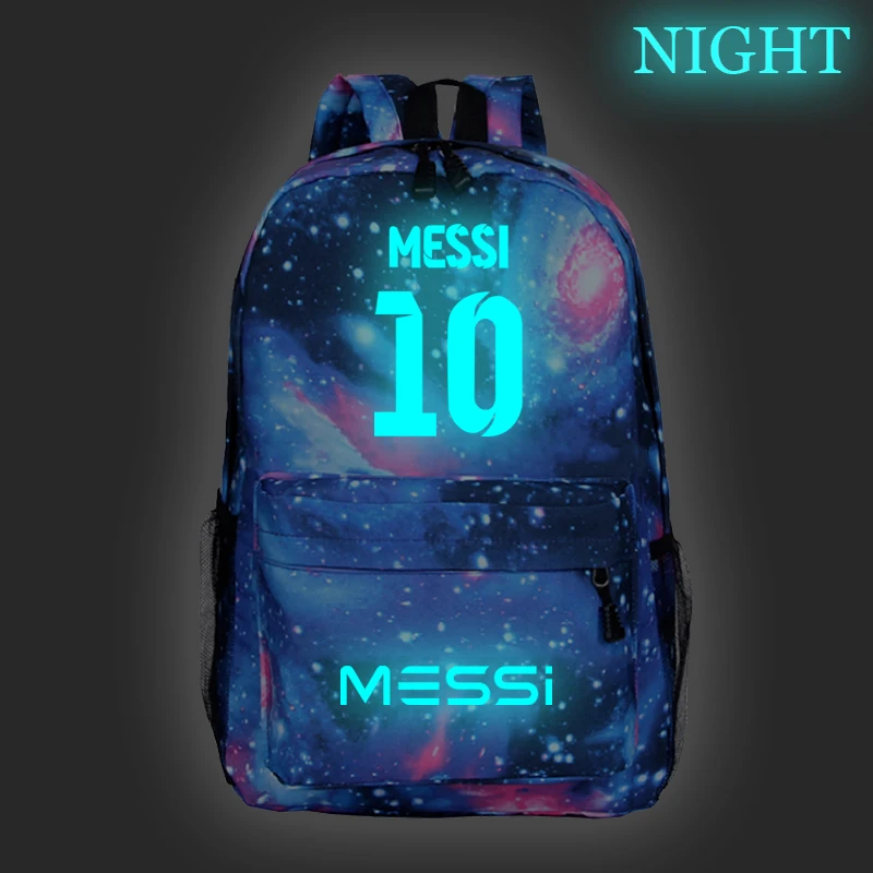 Hot Predaj Messi Svetelný Tašky Chlapci Dievčatá Študentov Školský Batoh Módne Messi 10 batoh Mladiství Muži Ženy Cestovanie Batohu