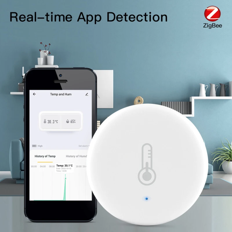 Hot Predaj Tuya/SmartLife ZigBee Aplikácie Smart Teplota A Vlhkosť, Senzor Pracovať S Zigbee Hub Cez Alexa Domovská Stránka Google Smart Home