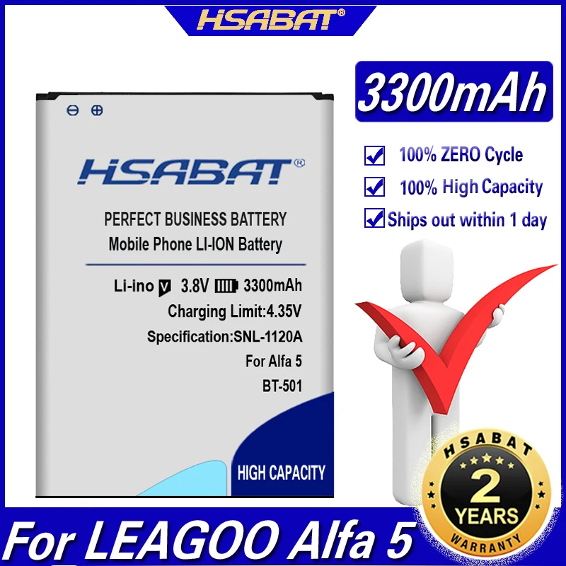 HSABAT 3300mAh BT-501 Batérie pre LEAGOO Alfa 5