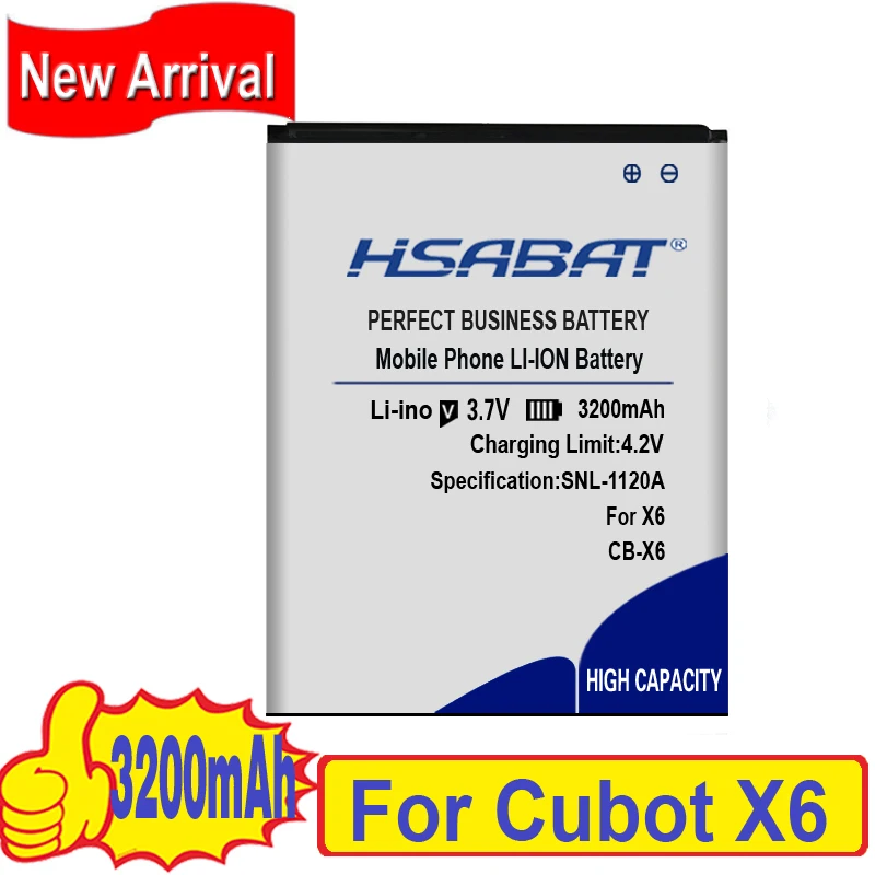 HSABAT Top Značky 3200mAh Pre Cubot X6, kvalitné batérie