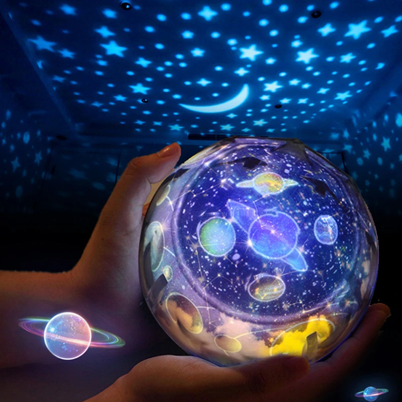 Hviezdne nebo projektor Planéty Magic Projektor Hračka Zem, Vesmír LED Lampa Farebné Otočiť Blikajúce Hviezdy Deti Baby Vianočný Darček