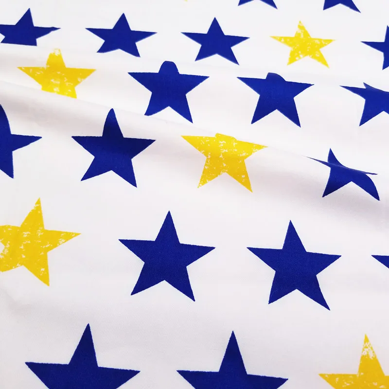 Hviezdy Bavlna Twill Textílie tým Metrov pre Patchwork Prešívanie Detská posteľná bielizeň Deka Šitie Tkaniny Materiál 3ks/veľa 50x160cm